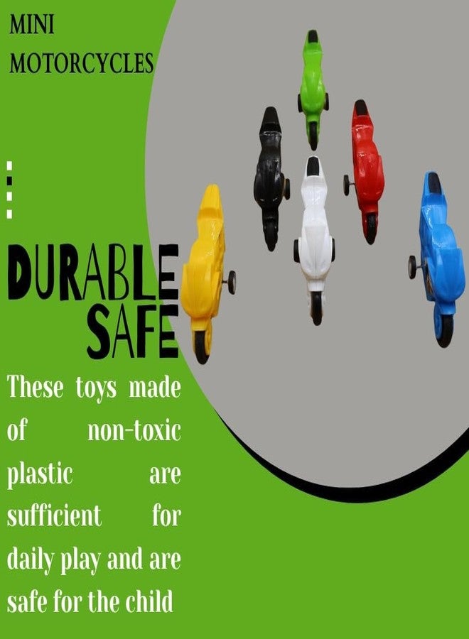 يوفوريا مجموعة ألعاب يوفوريا آر كيه، 6 دراجات سباق صغيرة للأطفال الصغار | دراجات نارية صغيرة تعمل بالسحب للخلف بعجلتين | عبوة ملونة من 6 ألعاب دراجات نارية - Image 5